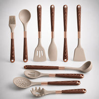 10-Piece Wood & Silicone Kitchen Utensils Set | Cookira