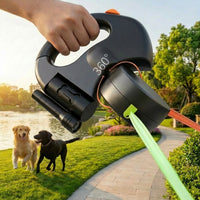 Retractable Double Dog Leash with Poop Bag Holder & Light | PawLink